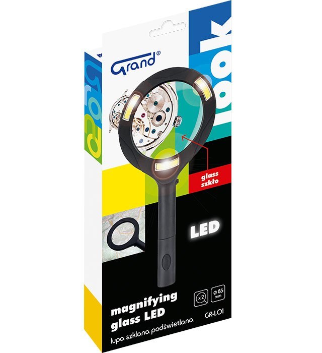 LUPA DE VIDRIO CON LUPA ILUMINADORA GRAND LED GR-L01 KW TRADE